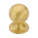 M Marcus Heritage Brass Cabinet Knob Ball Hammered Design 25mm